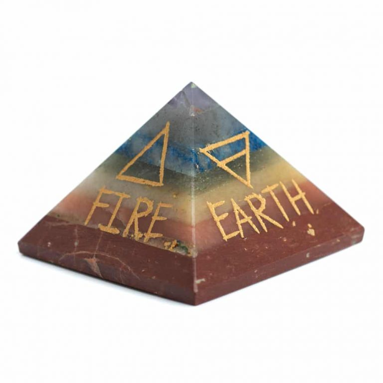 Edelsteen Piramide 7 Chakra 4 Elementen – 40 mm