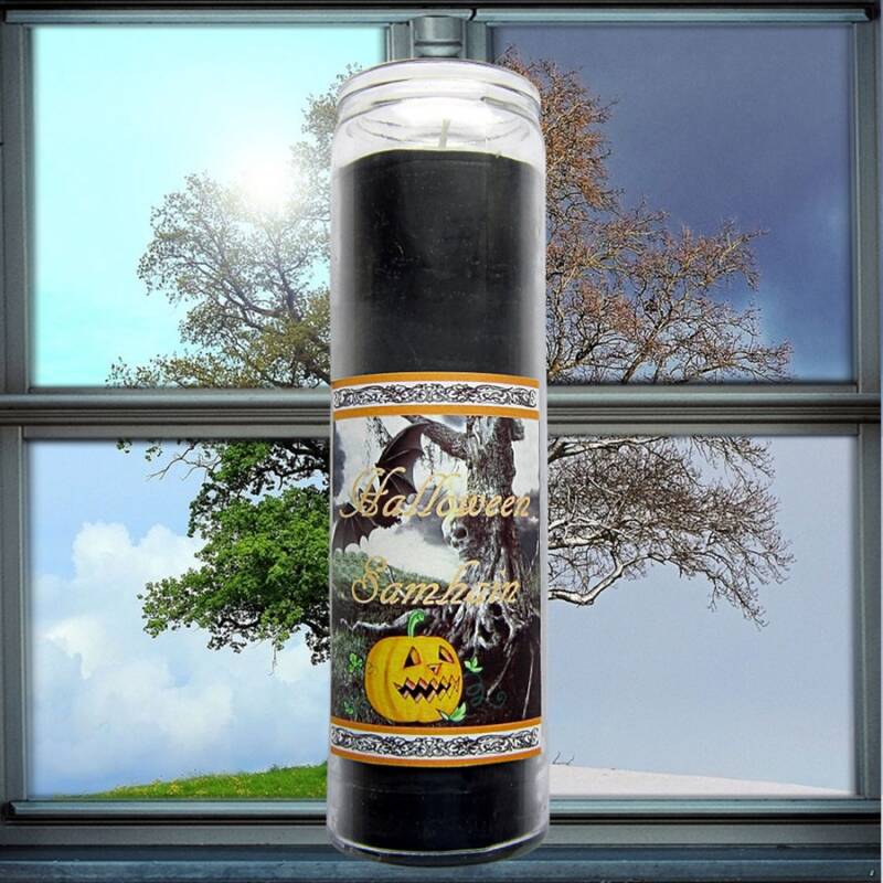 Het jaarwiel kaarsen in glas