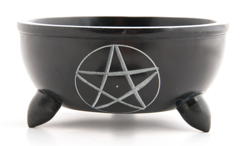 Speksteenschaal Pentagram Ø 12 cm – Handgemaakt, Spiritueel Ritueel