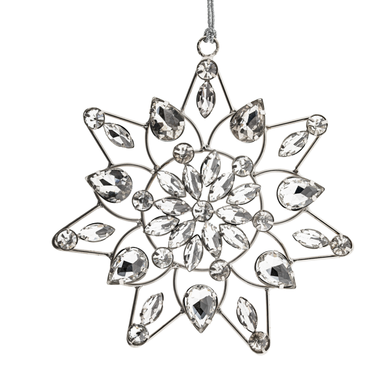 Crystal Mandala 12,5 cm – Glinsterend Glas & Zilver Stalen Frame