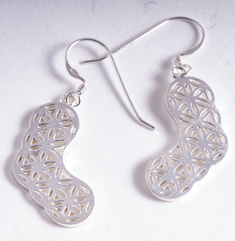 Flower of Life Oorbellen – 925 Zilver, Heilige Geometrie, Harmoniserende Energie
