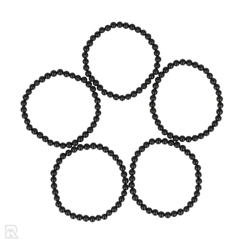 Zwarte Toermalijn Kind armband | 4 mm
