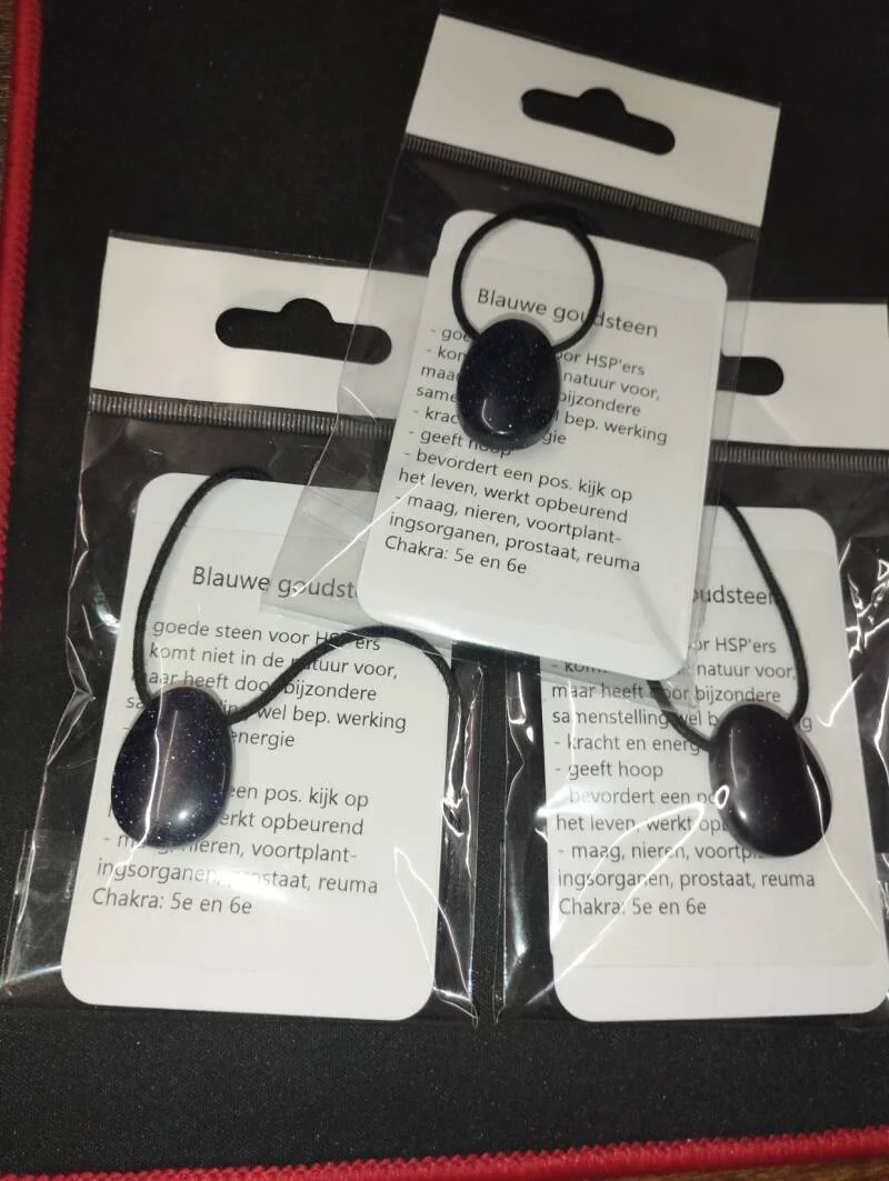hanger goudsteen blauw