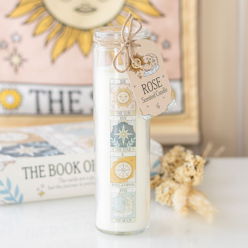 Kaars met rozengeur - Vintage Tarot