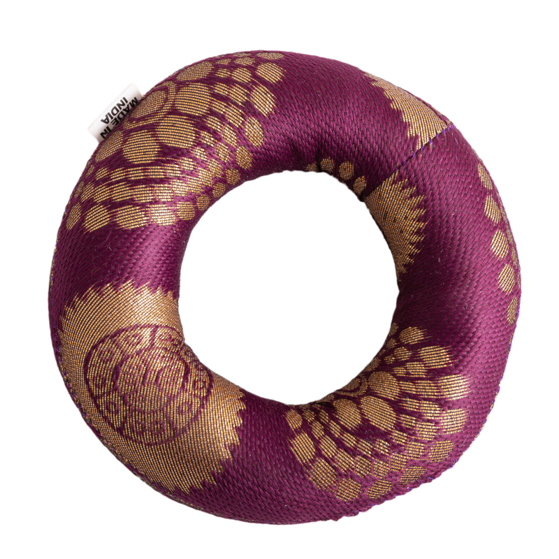 Klankschaal kussen Donut 10 cm – Paars, Traditioneel Nepalese Stijl