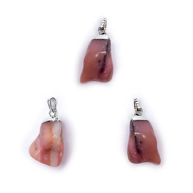 Roze Opaal hanger met kapje – 2,5 tot 4 cm – Liefde & Emotionele heling