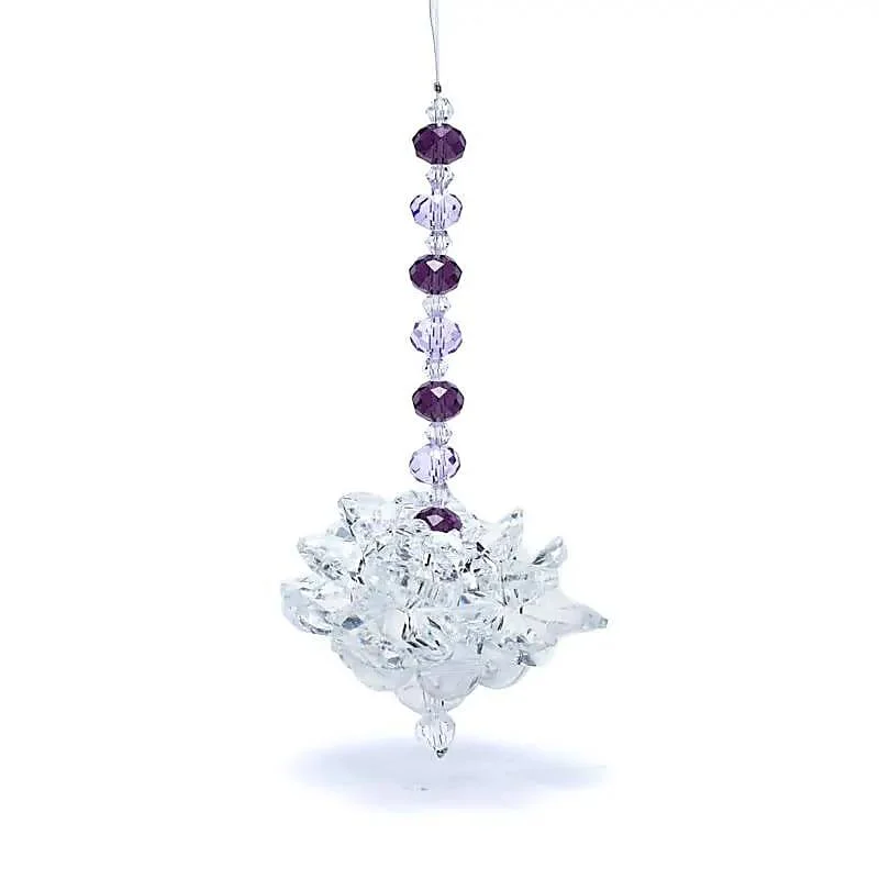 Feng Shui kristallen lotus met paarse ketting