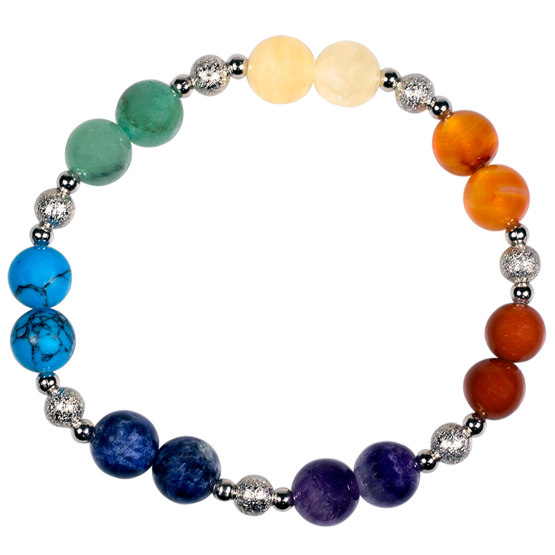 7 chakra armband elastisch -- ±0.7cm