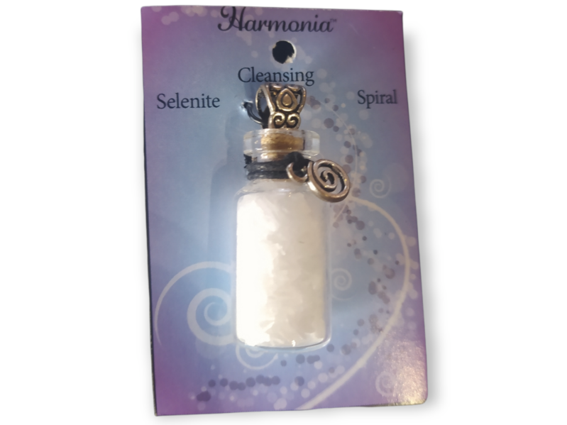 Geschenkflesje seleniet aan waxkoord cleansing
