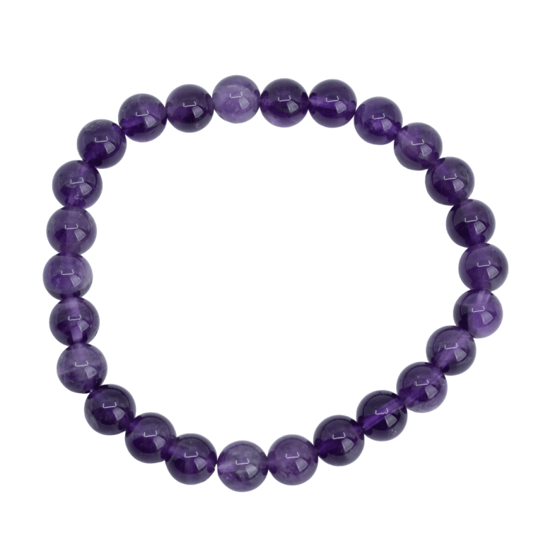 Armband Heren Groot Amethist (8mm, 21 cm)