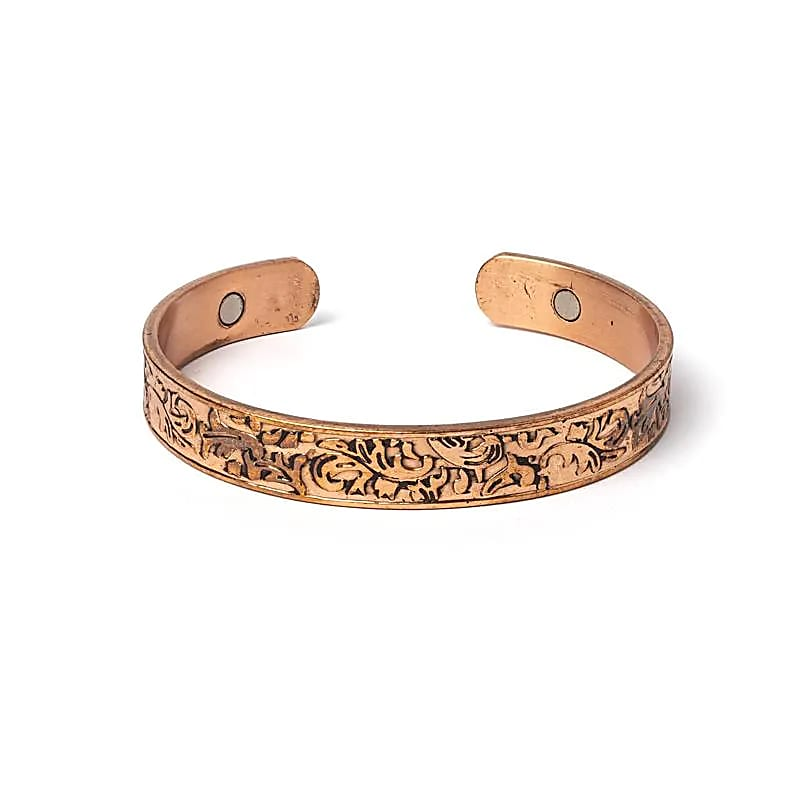 Armband koper bladeren magnetisch -- ±8 mm