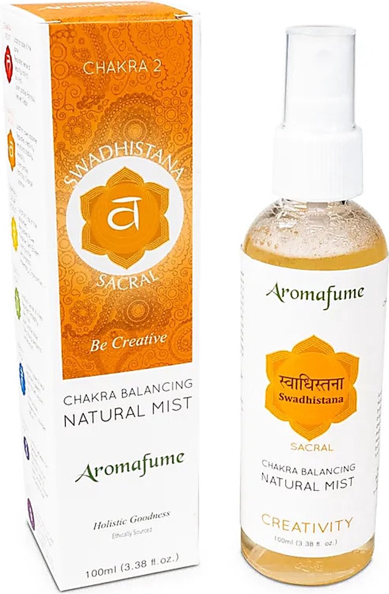 Aromafume Natuurlijke Luchtverfrisser Swadhishtana - heiligbeen chakra - spray - 100ml