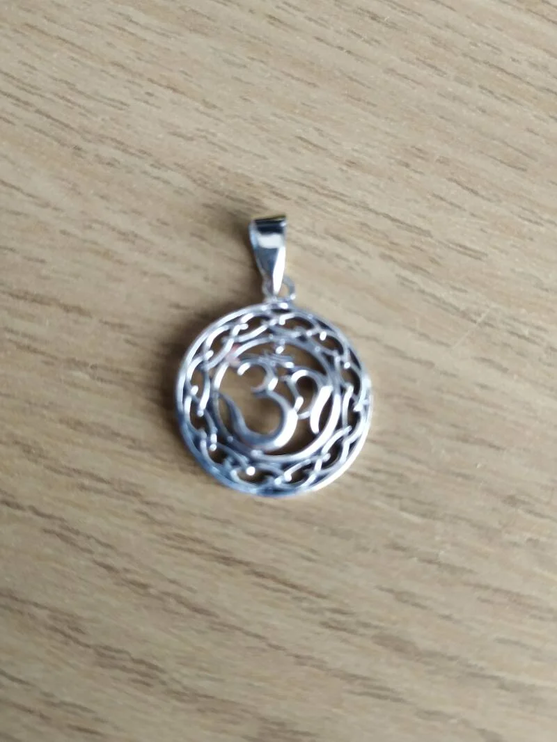 Zilver ohm hanger rond 925
