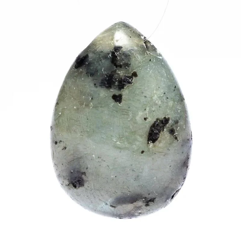 Labradoriet trommelsteen hanger 2.5-3.5 cm – Beschermende edelsteen met koord