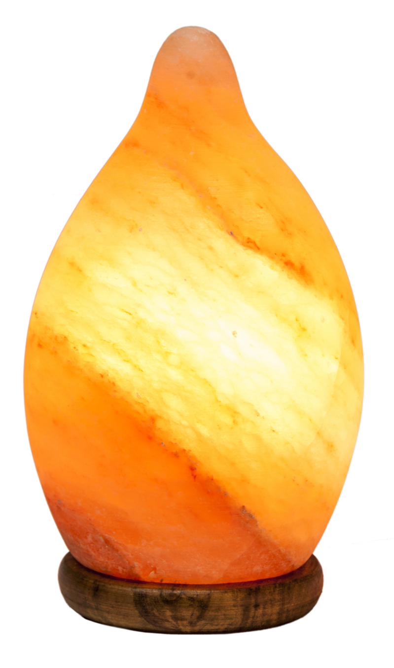 Salt Drop Lamp – Himalayazout met Houten Basis, 20 cm
