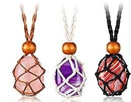 Macrame edelsteenhouder armband halsketting