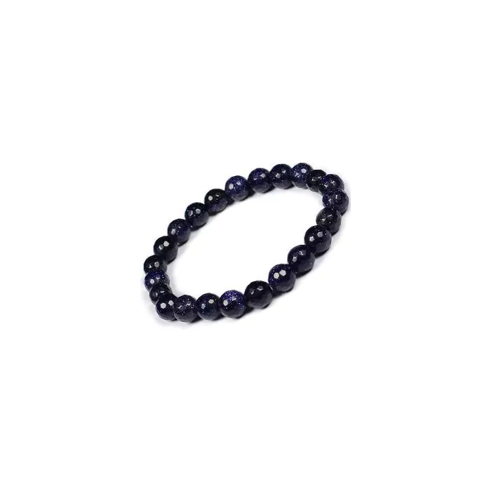armband Blauwe goudsteen 6mm