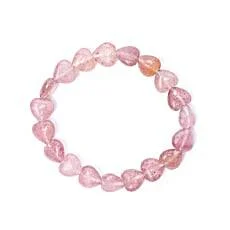 Armband Aardbeienkwarts Hartjes – Liefde & Ontspanning