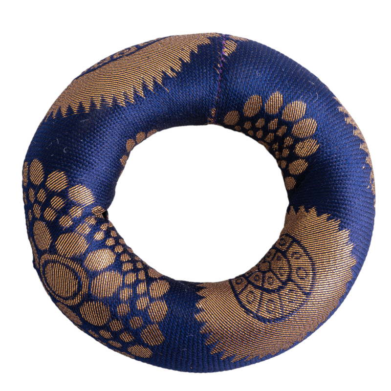 Klankschaal kussen Donut 10 cm – Blauw, Traditioneel Nepalese Stijl