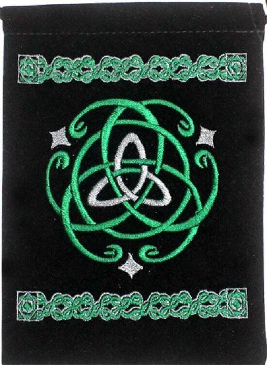 Fluwelen Buideltje Keltisch Symbool | Spiritueel Opbergzakje  triquetra