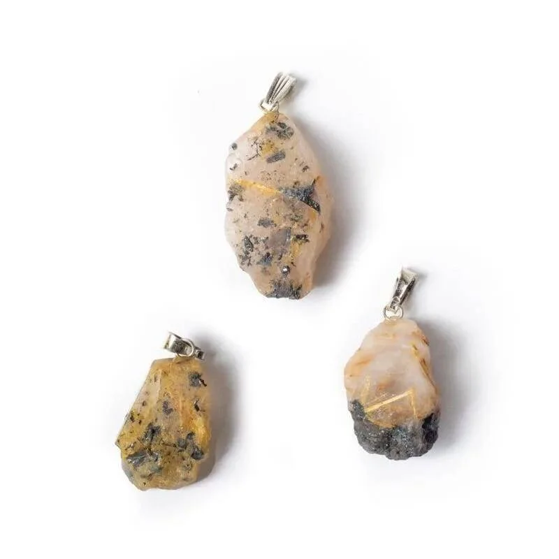 Rutilkwarts hanger ruw – 2,5 cm – Inclusief ketting & betekenis