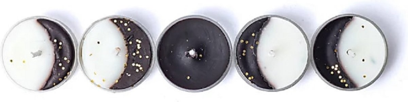 Wasende Maan theelichtjes (Waxing Moon) – 5 stuks – Groei & Intentie