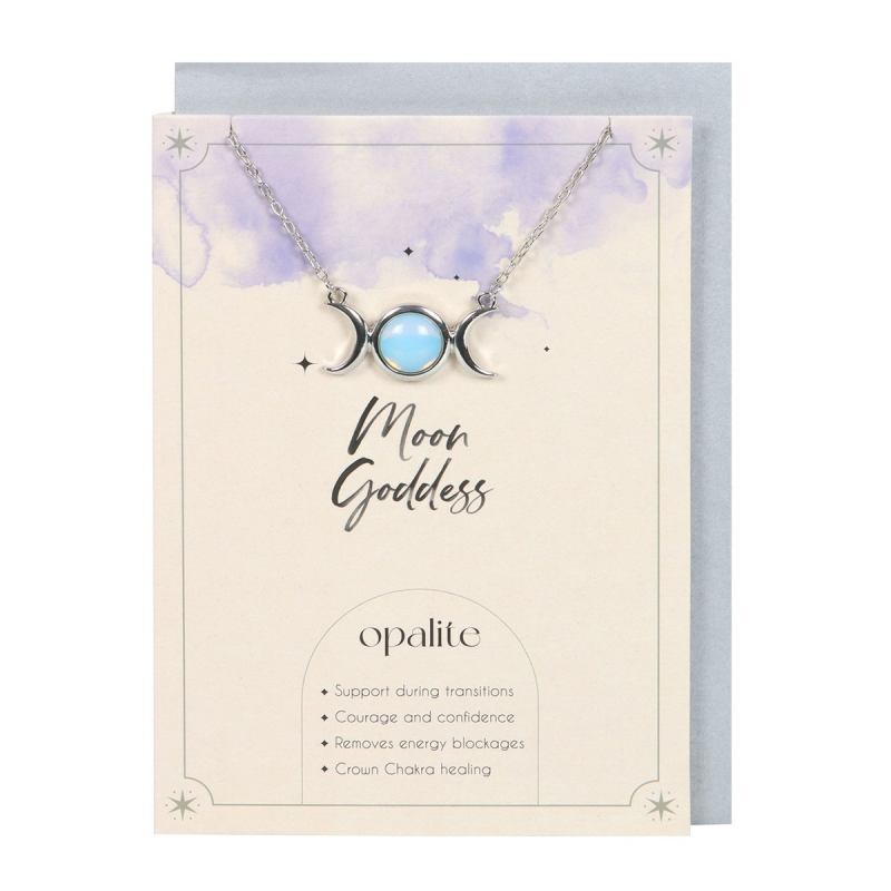 Opalite Drievoudige Maan Ketting – Wenskaart – White Witch Cadeau