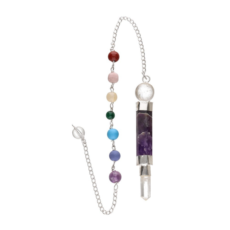 Amethist pendel met Chakras – Meditatie & Chakra Balans
