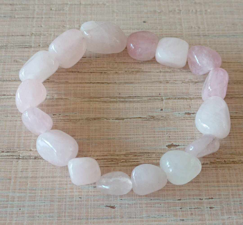 armband rozekwarts nuggets trommelsteen