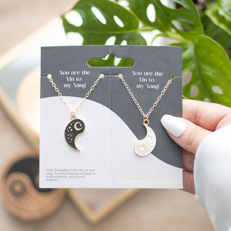 Yin Yang Vriendschapskettingen – Set van 2 – Zon & Maan – Spiritueel Cadeau