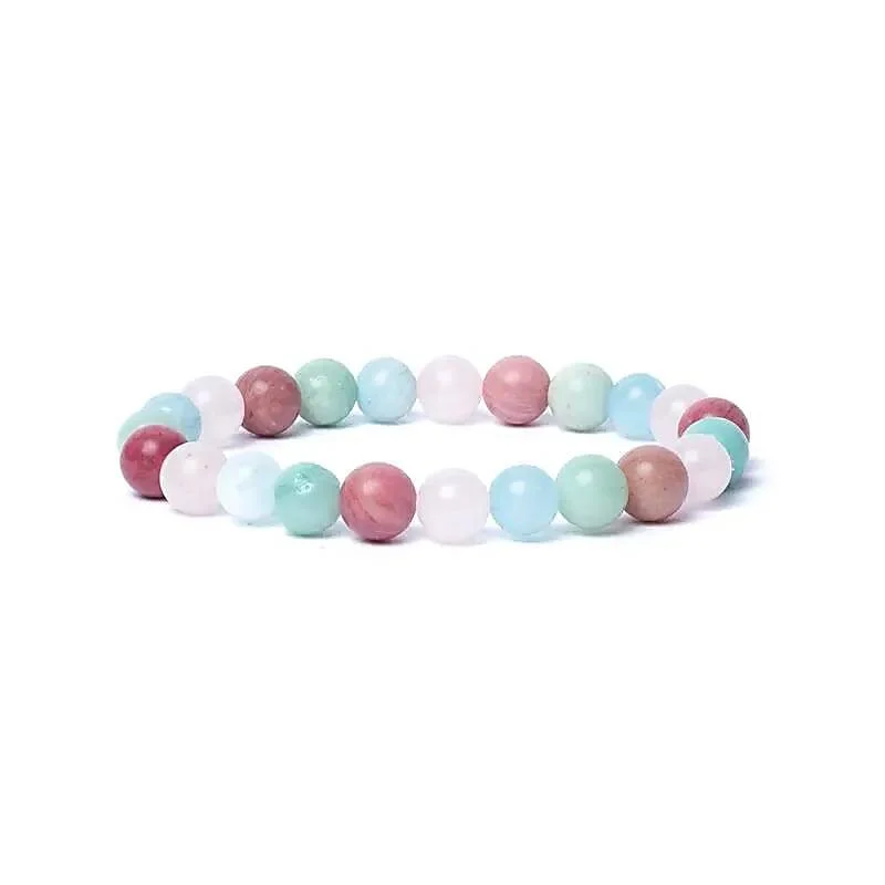 Armband aquamarijn/ rozenkwarts/ amazoniet/ thuliet AA kwaliteit elastisch