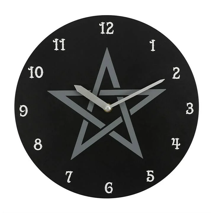 Wicca Wandklok met Pentagram: Maak van elk uur een magisch moment