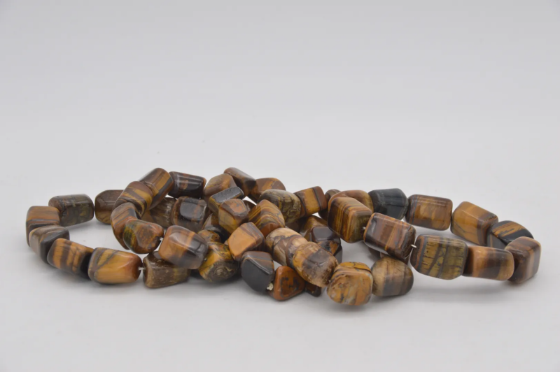 armband tijgeroog nuggets - freeform trommelsteen