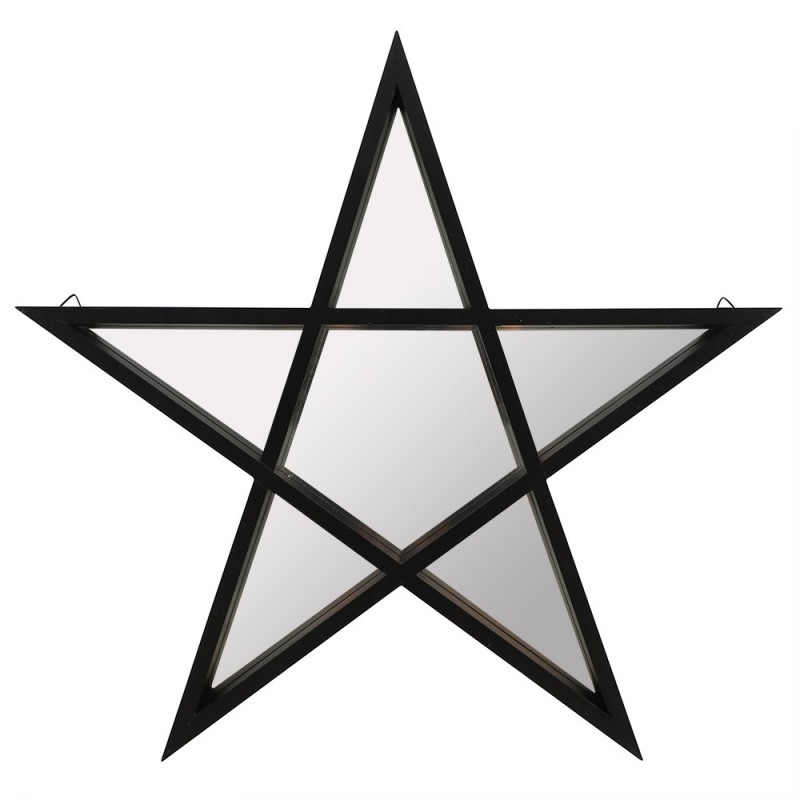 Zwarte Pentagram Spiegelplank – Wanddecoratie & Spiegel – Alternatieve Stijl