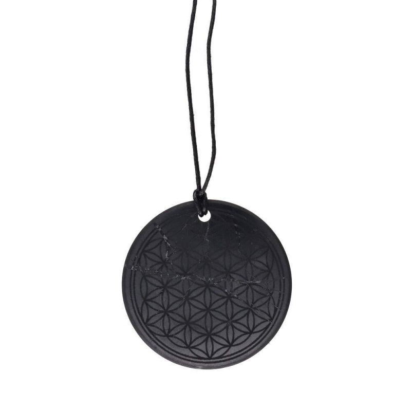 Grote Flower of Life Shungiet Hanger 5 cm – Bescherming & Harmonie