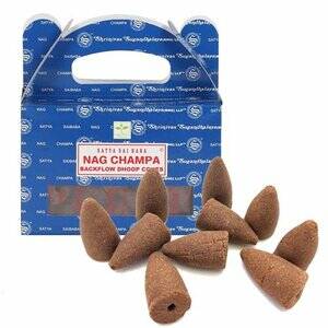 Nag Champa Backflow Wierookkegels – Terugstroom Wierook (24 stuks)