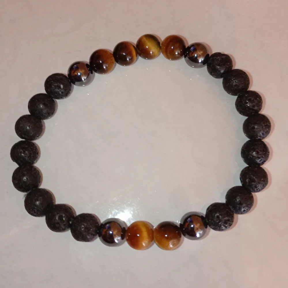 armband heren lava tijgeroog hematiet